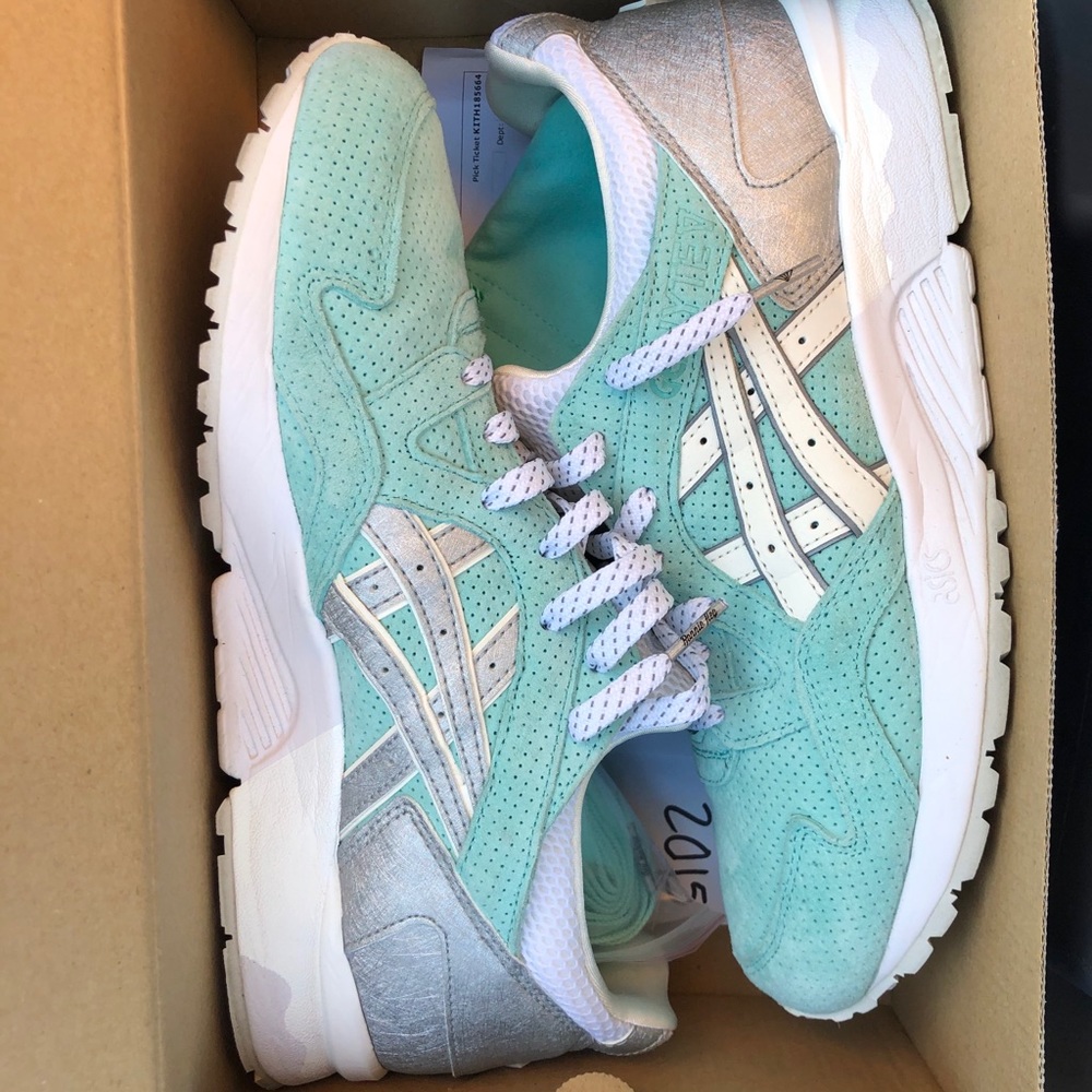Asics Mint Green and Silver Sneakers